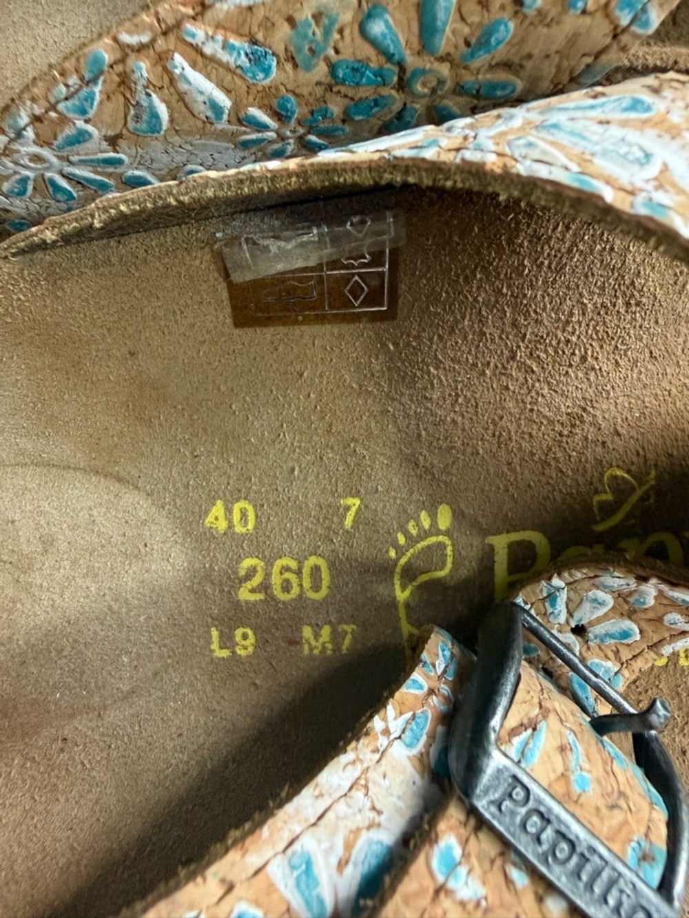 Birkenstock Turquoise Floral T-Strap Sandals - Picture 6 of 8